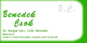 benedek csok business card